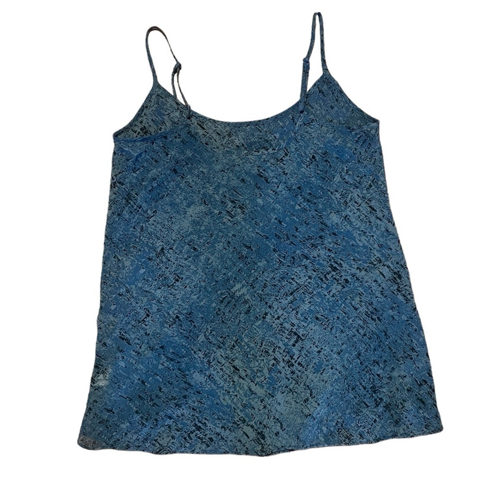 CAbi women’s blue spaghetti strap Flowy tank top blue black blouse